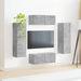 Set comodă TV Pe perete 4 pcs Gri din beton Lemn compozit - WALTI WALTI