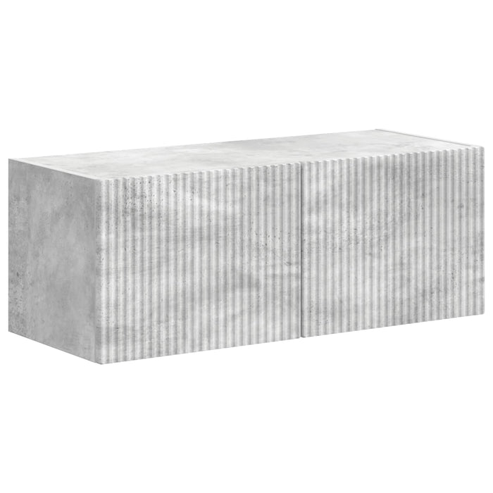 Set comodă TV Pe perete 4 pcs Gri din beton Lemn compozit - WALTI WALTI