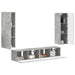 Set comodă TV Pe perete 4 pcs Gri din beton Lemn compozit - WALTI WALTI