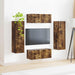 Set comodă TV Pe perete 4 pcs Stejar fumuriu Lemn compozit - WALTI WALTI