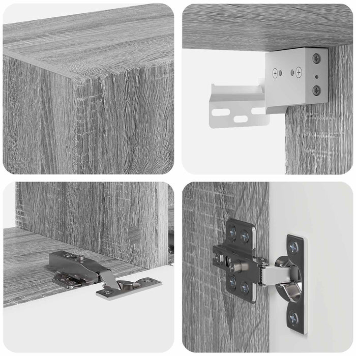 Set comodă TV Pe perete 4 pcs Gri Sonoma Lemn compozit - WALTI WALTI