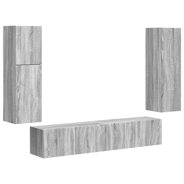 Set comodă TV Pe perete 4 pcs Gri Sonoma Lemn compozit - WALTI WALTI
