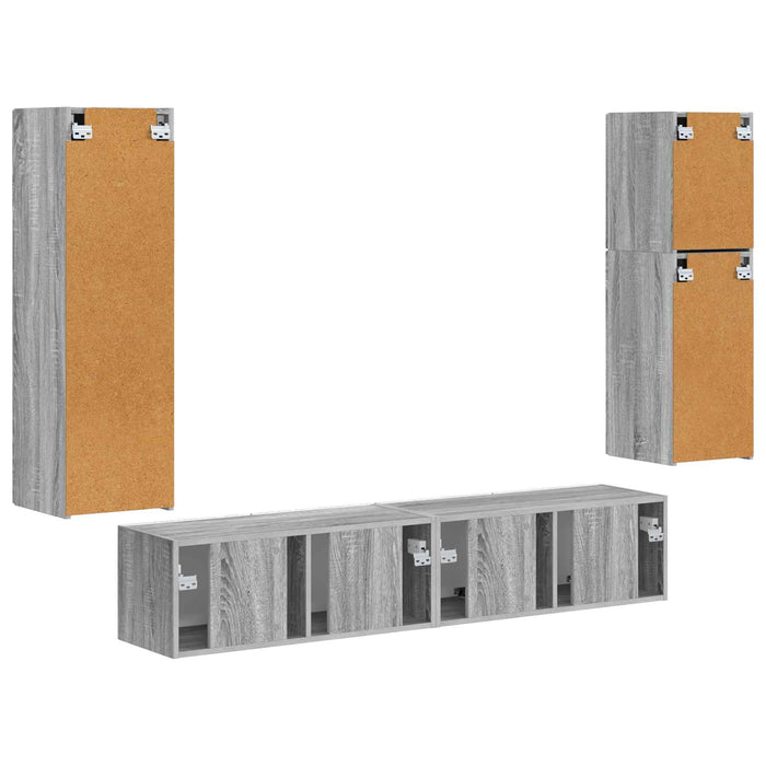 Set comodă TV Pe perete 4 pcs Gri Sonoma Lemn compozit - WALTI WALTI
