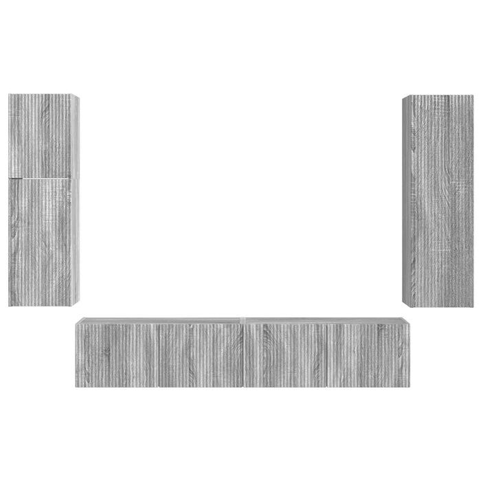 Set comodă TV Pe perete 4 pcs Gri Sonoma Lemn compozit - WALTI WALTI