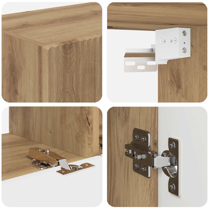 Set comodă TV Pe perete 4 pcs Stejar Artizanal Lemn compozit - WALTI WALTI