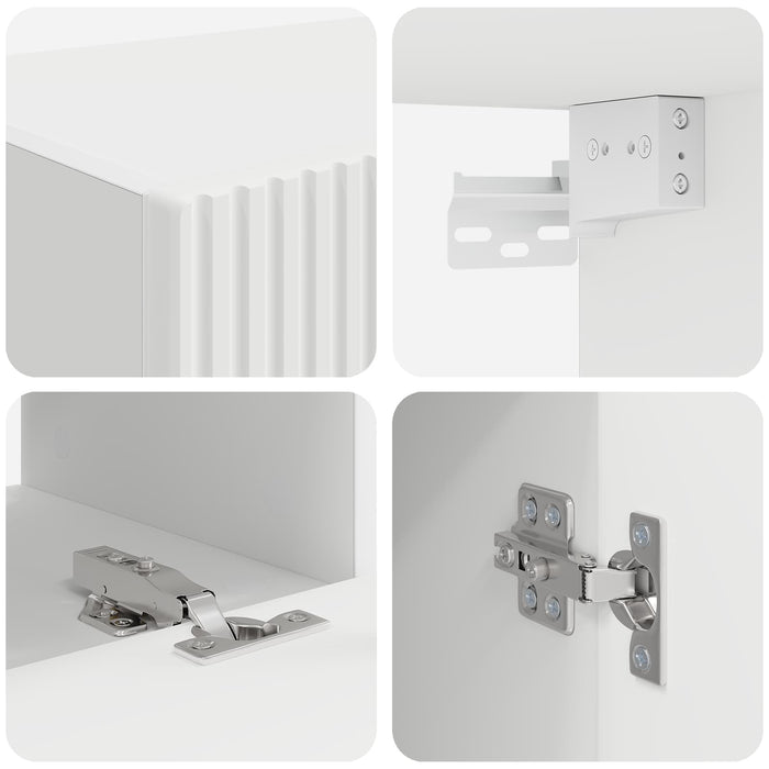 Set comodă TV Pe perete 4 pcs Alb Lemn compozit - WALTI WALTI