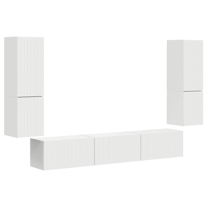 Set comodă TV Pe perete 4 pcs Alb Lemn compozit - WALTI WALTI