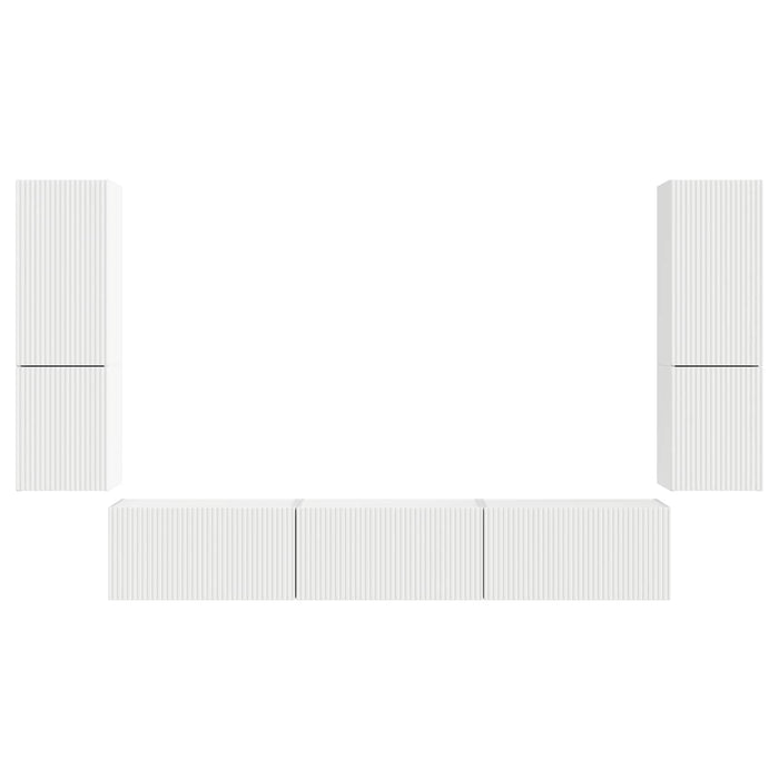 Set comodă TV Pe perete 4 pcs Alb Lemn compozit - WALTI WALTI