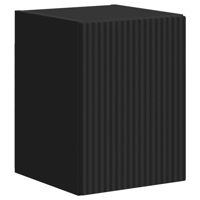 Set comodă TV Pe perete 4 pcs Negru Lemn compozit - WALTI WALTI