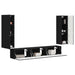Set comodă TV Pe perete 4 pcs Negru Lemn compozit - WALTI WALTI