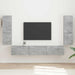 Set comodă TV Pe perete 4 pcs Gri din beton Lemn compozit - WALTI WALTI