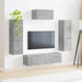 Set comodă TV Pe perete 4 pcs Gri din beton Lemn compozit - WALTI WALTI