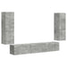 Set comodă TV Pe perete 4 pcs Gri din beton Lemn compozit - WALTI WALTI