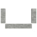 Set comodă TV Pe perete 4 pcs Gri din beton Lemn compozit - WALTI WALTI