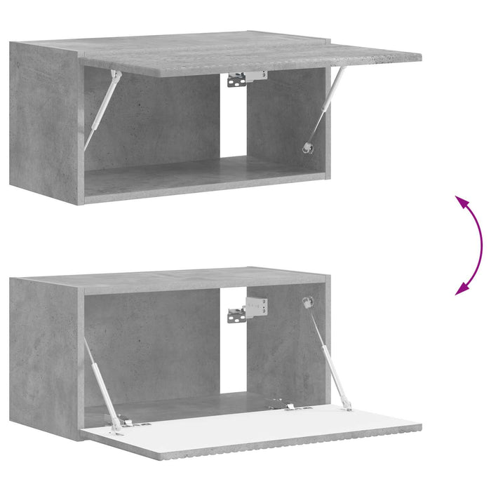 Set comodă TV Pe perete 4 pcs Gri din beton Lemn compozit - WALTI WALTI