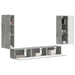 Set comodă TV Pe perete 4 pcs Gri din beton Lemn compozit - WALTI WALTI