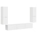 Set comodă TV Pe perete 4 pcs Alb lucios Lemn compozit - WALTI WALTI