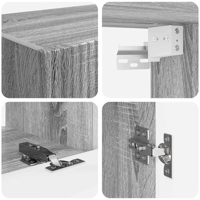 Set comodă TV Pe perete 4 pcs Gri Sonoma Lemn compozit - WALTI WALTI