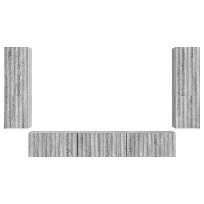 Set comodă TV Pe perete 4 pcs Gri Sonoma Lemn compozit - WALTI WALTI