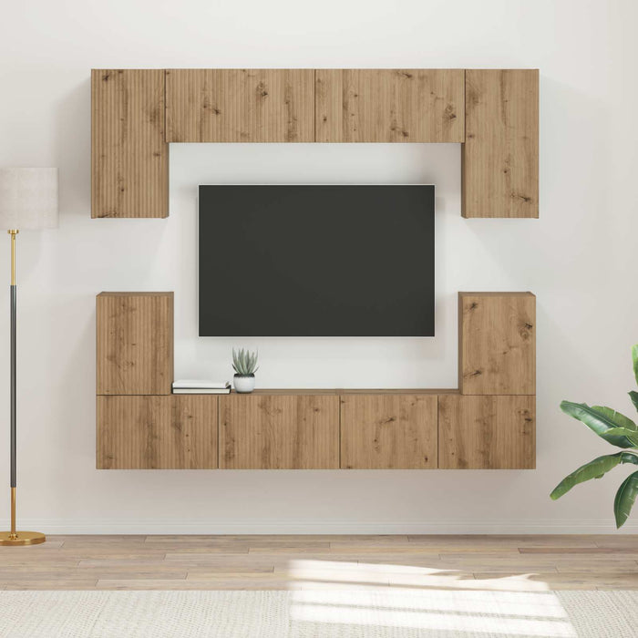 Set comodă TV 5 pcs Stejar Artizanal Lemn compozit WALTI