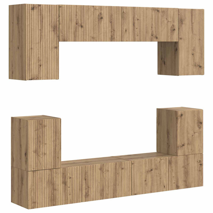 Set comodă TV 5 pcs Stejar Artizanal Lemn compozit WALTI