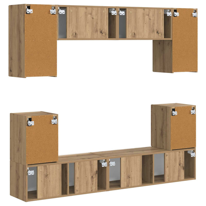 Set comodă TV 5 pcs Stejar Artizanal Lemn compozit WALTI