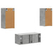 Set comodă TV Pe perete 6 pcs Gri din beton Lemn compozit - WALTI WALTI