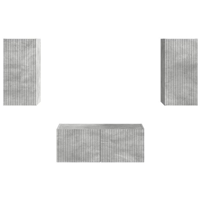 Set comodă TV Pe perete 6 pcs Gri din beton Lemn compozit - WALTI WALTI