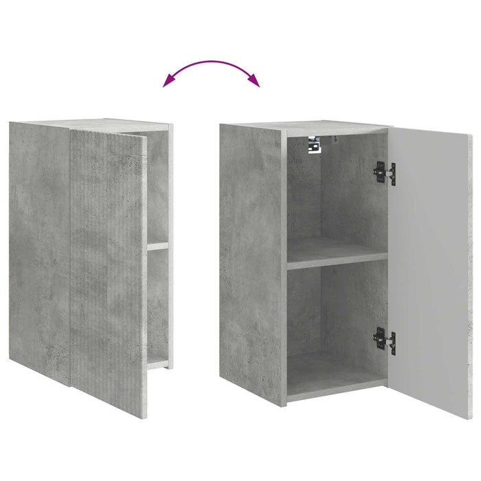 Set comodă TV Pe perete 6 pcs Gri din beton Lemn compozit - WALTI WALTI