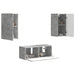 Set comodă TV Pe perete 6 pcs Gri din beton Lemn compozit - WALTI WALTI