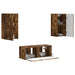 Set comodă TV Pe perete 6 pcs Stejar fumuriu Lemn compozit - WALTI WALTI