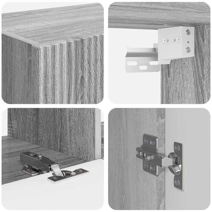 Set comodă TV Pe perete 6 pcs Gri Sonoma Lemn compozit - WALTI WALTI