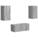 Set comodă TV Pe perete 6 pcs Gri Sonoma Lemn compozit - WALTI WALTI