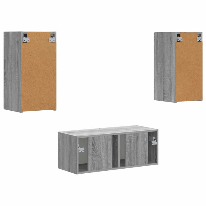 Set comodă TV Pe perete 6 pcs Gri Sonoma Lemn compozit - WALTI WALTI