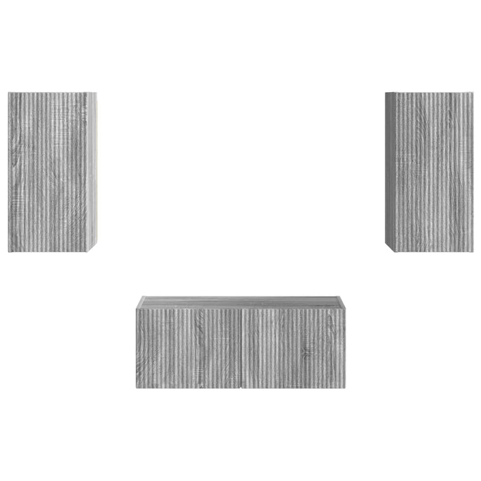Set comodă TV Pe perete 6 pcs Gri Sonoma Lemn compozit - WALTI WALTI
