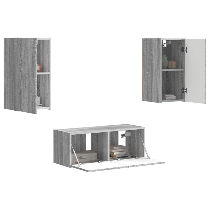 Set comodă TV Pe perete 6 pcs Gri Sonoma Lemn compozit - WALTI WALTI