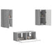 Set comodă TV Pe perete 6 pcs Gri Sonoma Lemn compozit - WALTI WALTI