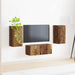 Set comodă TV Pe perete 6 pcs Lemn vechi Lemn compozit - WALTI WALTI