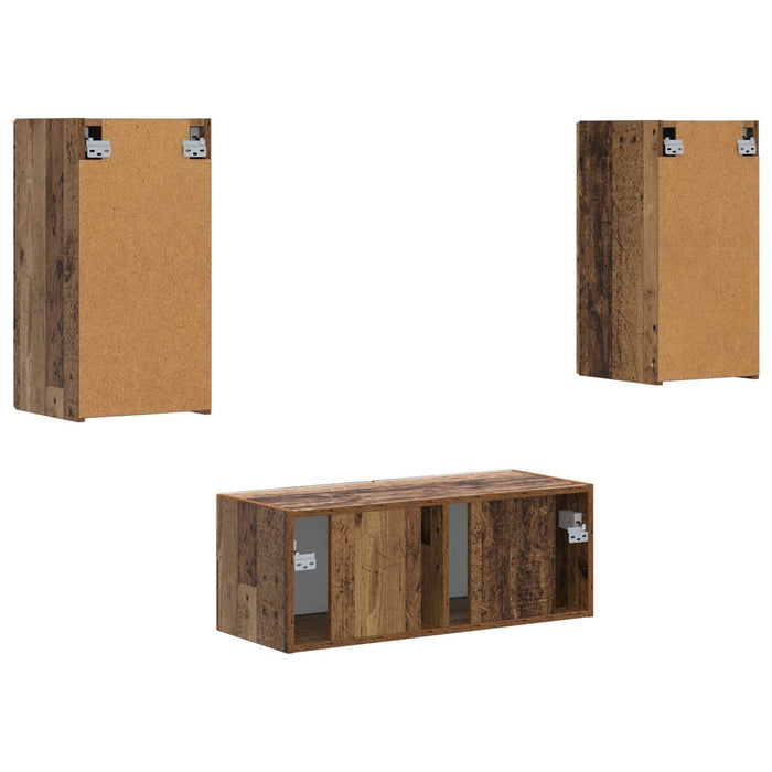 Set comodă TV Pe perete 6 pcs Lemn vechi Lemn compozit - WALTI WALTI