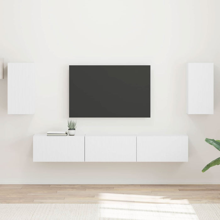 Set comodă TV Pe perete 3 pcs Alb Lemn compozit - WALTI WALTI