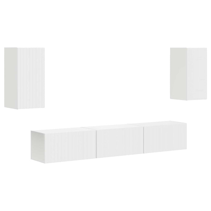 Set comodă TV Pe perete 3 pcs Alb Lemn compozit - WALTI WALTI