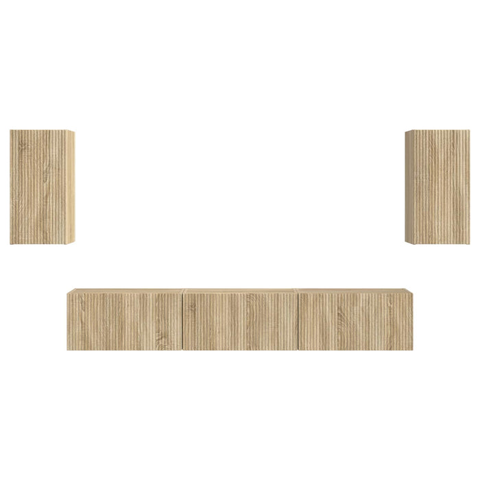 Set comodă TV Pe perete 3 pcs Stejar Sonoma Lemn compozit - WALTI WALTI