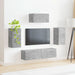 Set comodă TV Pe perete 3 pcs Gri din beton Lemn compozit - WALTI WALTI