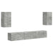 Set comodă TV Pe perete 3 pcs Gri din beton Lemn compozit - WALTI WALTI