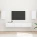 Set comodă TV Pe perete 3 pcs Alb lucios Lemn compozit - WALTI WALTI