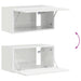 Set comodă TV Pe perete 3 pcs Alb lucios Lemn compozit - WALTI WALTI