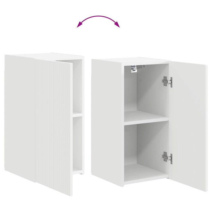 Set comodă TV Pe perete 3 pcs Alb lucios Lemn compozit - WALTI WALTI