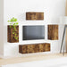 Set comodă TV Pe perete 3 pcs Stejar fumuriu Lemn compozit - WALTI WALTI