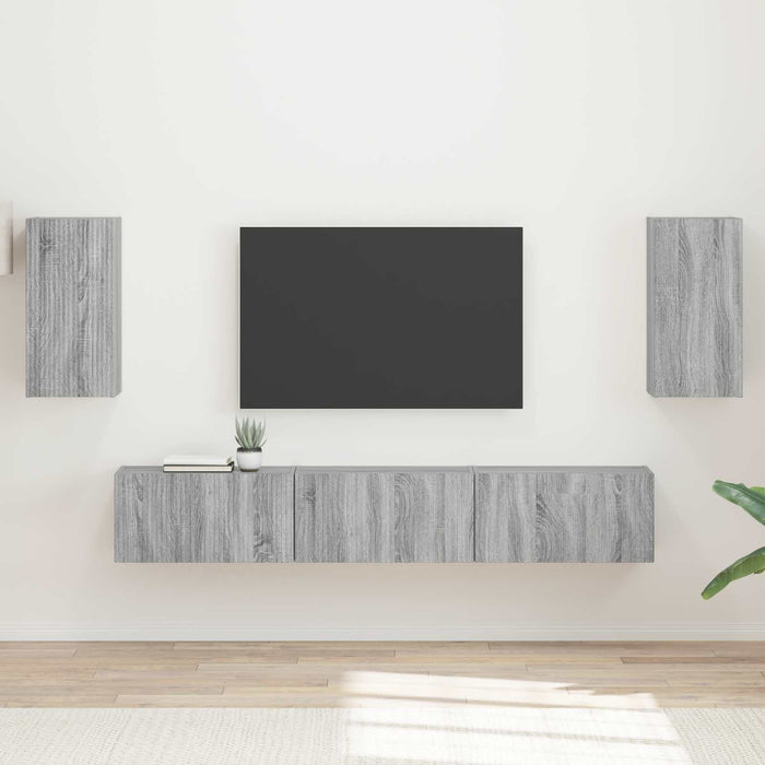 Set comodă TV Pe perete 3 pcs Gri Sonoma Lemn compozit - WALTI WALTI