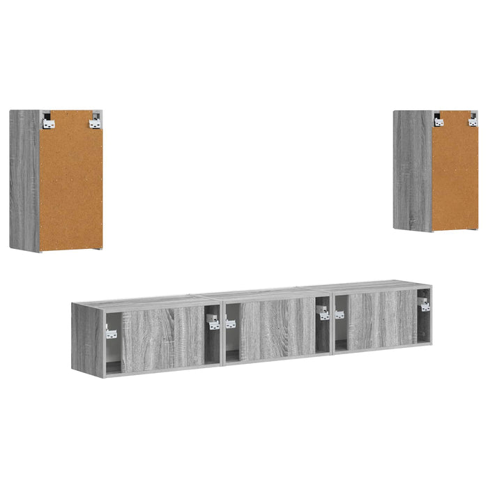 Set comodă TV Pe perete 3 pcs Gri Sonoma Lemn compozit - WALTI WALTI